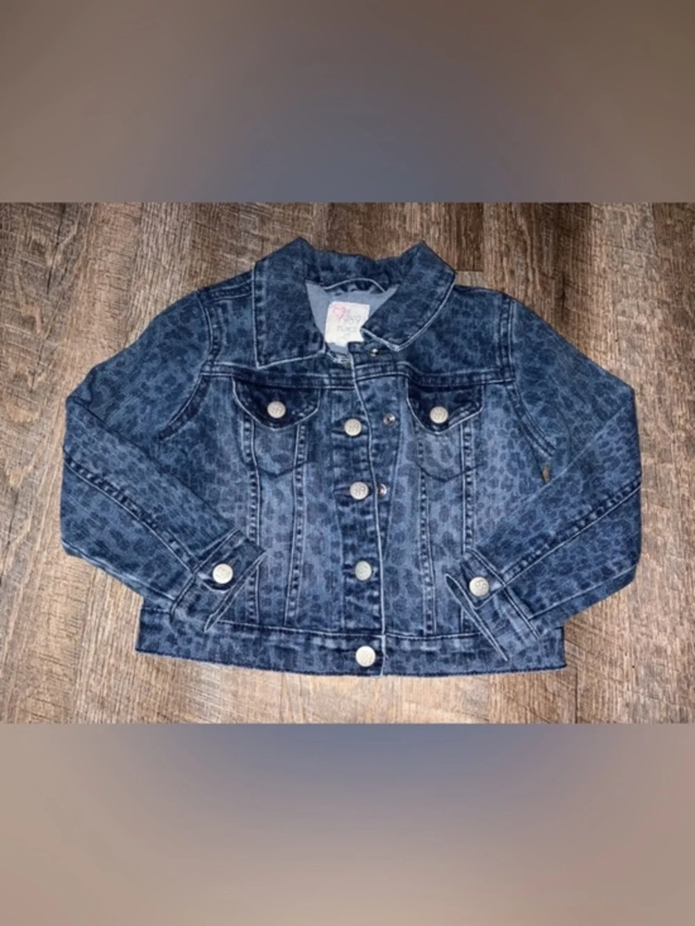 🌸 $10 SALE 🌸 The Children's Place Dark Blue Leopard-Print Denim Jacket
